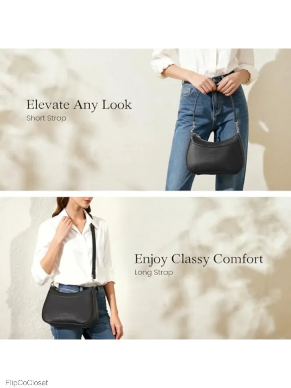 Genuine Leather Crossbody Bag Anti Theft Hobo Shoulder Purse